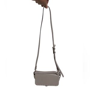 Rebecca Minkoff Gray Leather Studded Crossbody Bag with Adjustable Strap